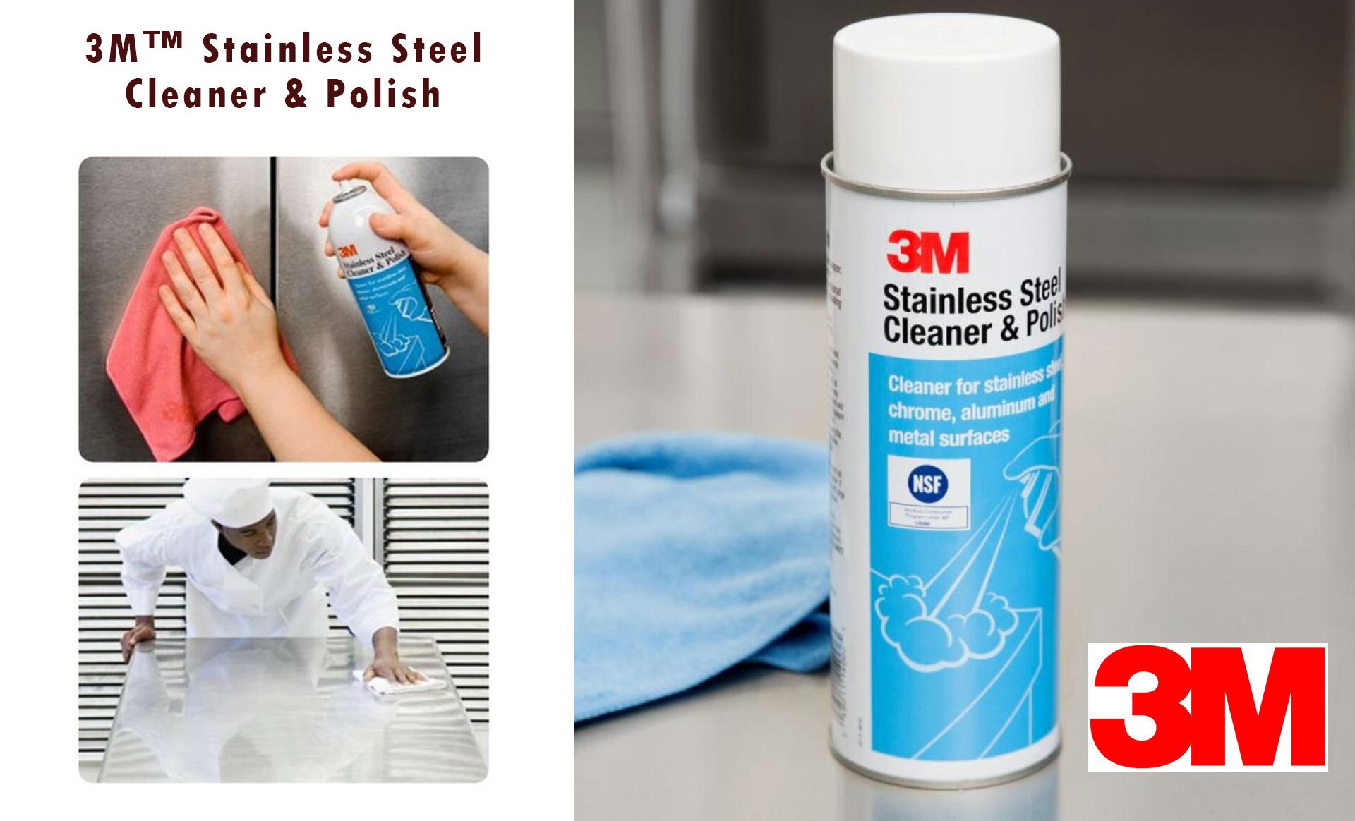 3M Paslanmaz çelik temizleyici ve cila Sprey 600ml